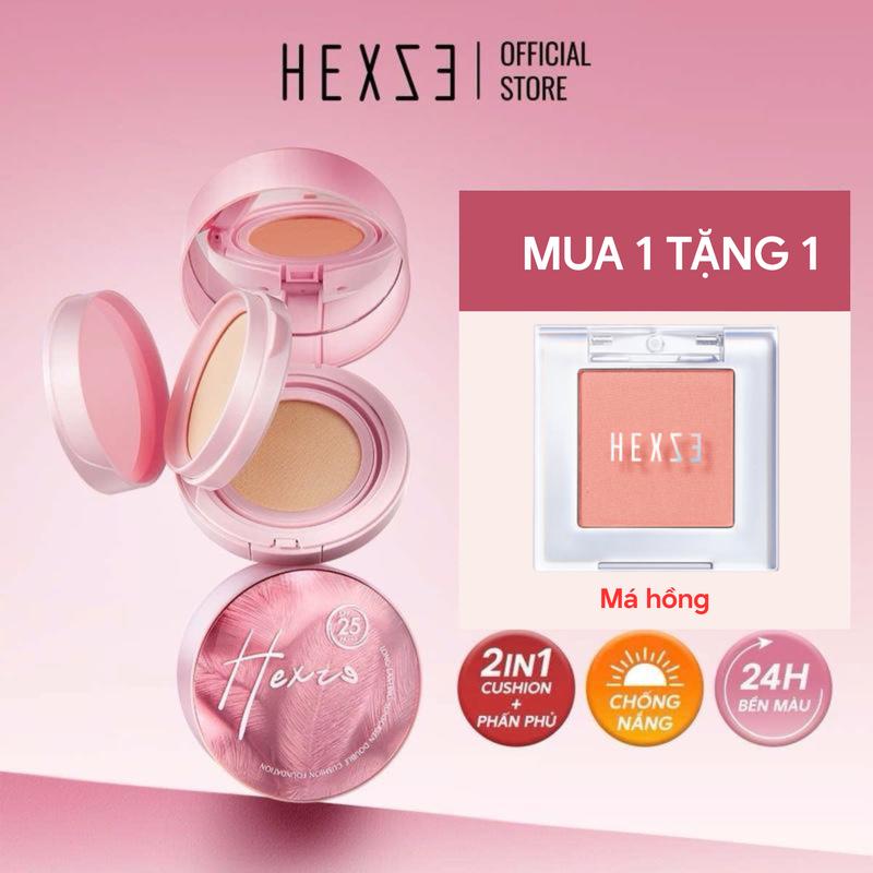 [HEXZE LIVE]- Cushion 2IN1  Hexze phấn nước mịn đẹp Hexze+ má hồng