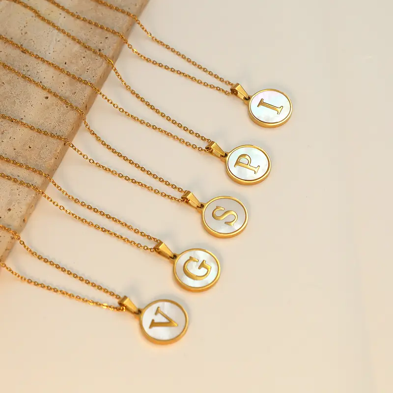 COD❤️Kalung Huruf Temperamen Sederhana Serbaguna 26 Huruf Rantai Klavikula Paduan Kalung Huruf-A.one 3