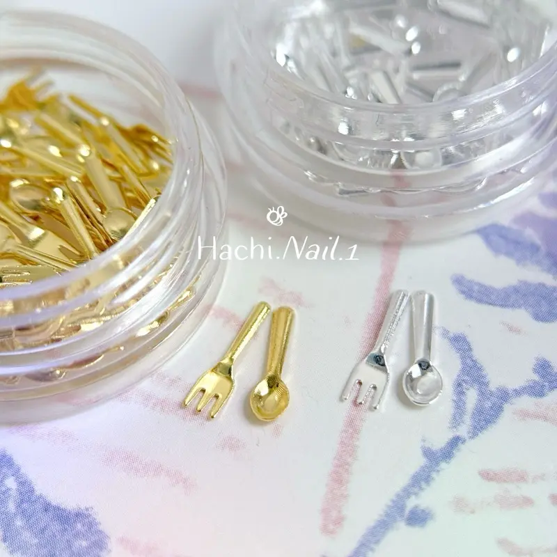 Charm thìa nĩa 1 hũ ~50 chiếc trang trí móng tay
