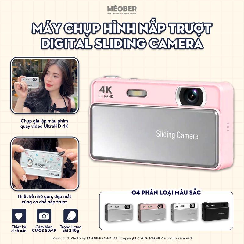 Máy Chụp Hình Nắp Trượt Digital Sliding - Chụp giả lập màu phim, quay video 4K by MèoBer