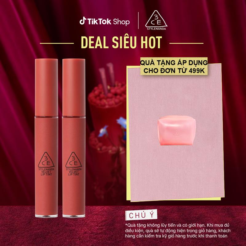 Bộ 2 Son kem lì nhung mịn 3CE Velvet Lip Tint 4g x 2