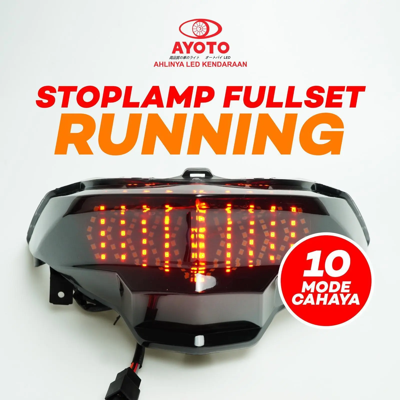 (LIVE) AYOTO Stoplamp Full Set Running Motor Vario Beat FI/ESP & Deluxe LED Kualitas Tinggi Plug and Play 10 Mode Standby