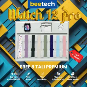 Beetech Smartwatch Original Generasi Tertinggi dapat 8 Tali untuk iOS Android Fitur Notifikasi masuk ANGKAT TELFON DENGAN SENSOR GERAK - MRT