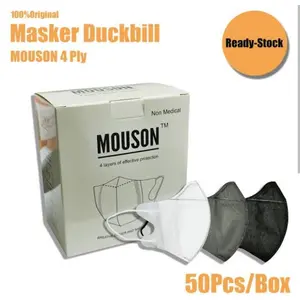 VLIMBERRY Masker Duckbil Mouson Isi 50pcs   Duckbill Hitam Putih