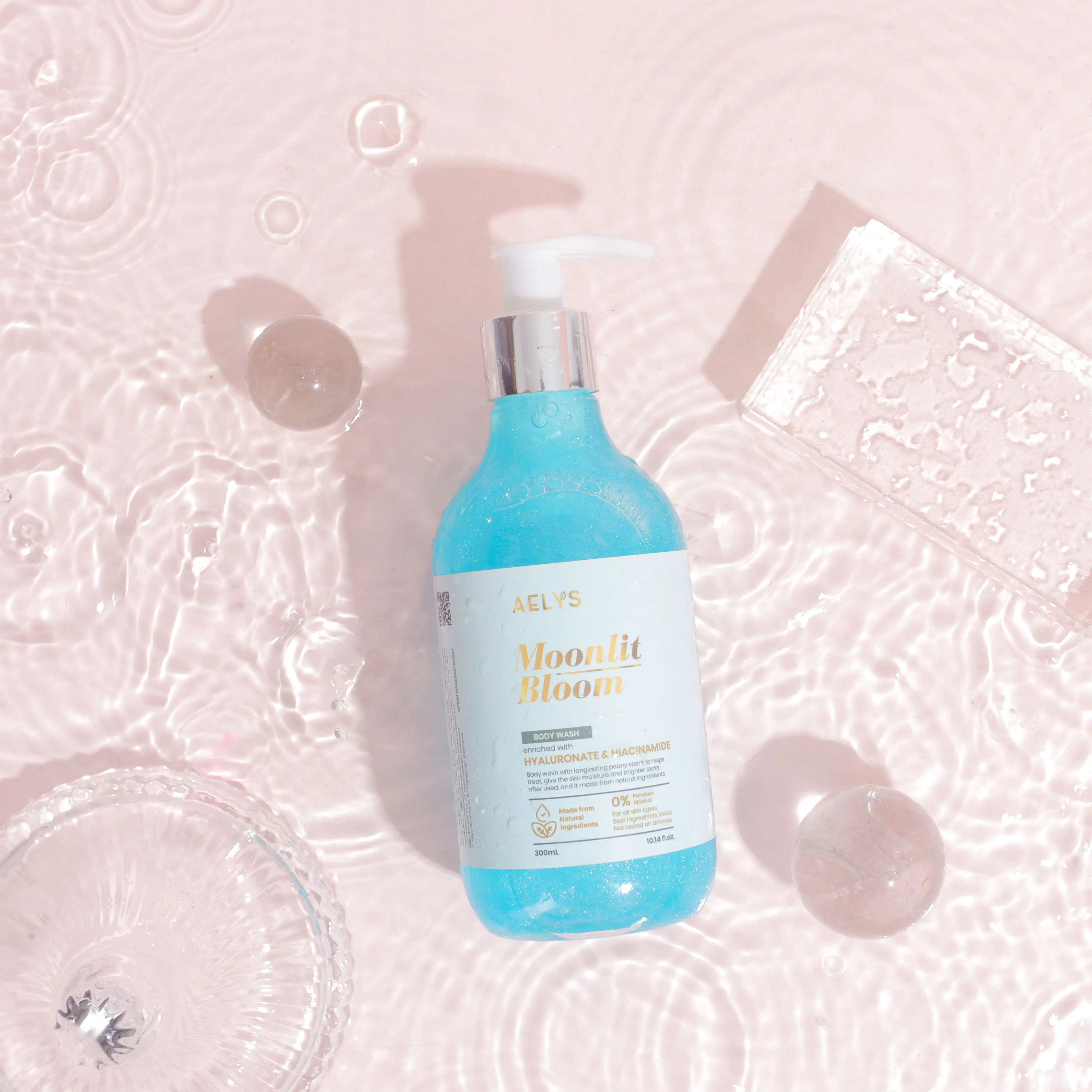 AELYS Moonlit Bloom Shower Gel  Peony Pencerah Niacinamide