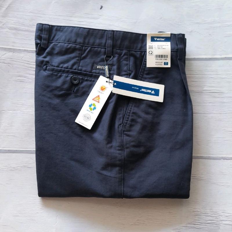  QUẦN KAKI DÀI VIỆT TIẾN FOM REGULAR FOM SUÔNG   CÓ LY  MÀU NAVY .. 