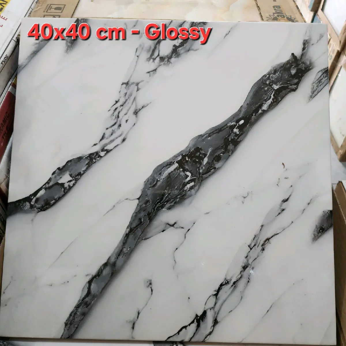 Keramik Lantai 40 x 40 cm // Hilton White // Motif Marmer