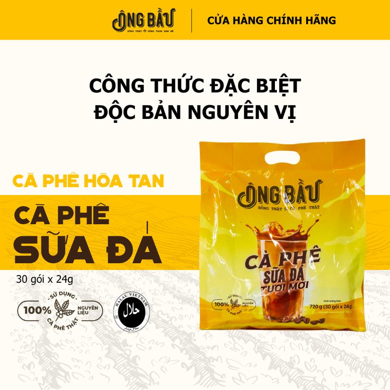 Ông Bầu - Cà Phê Sữa Đá Hòa Tan - Túi 720g (30 gói)