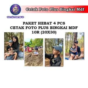PAKET 4 FOTO PAPAN MDF BINGKAI UKURAN 10R 20X30 TANPA PO PREMIUM GLOSSY KUALITAS JERNIH DAN HD SUDAH ADA BINGKAINYA TINGGAL DIPAJANG AJA