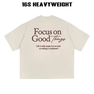 WUSH CLUB BOXY 16S HEAVYWEIGHT TEE BAJU KAOS DISTRO PRIA WANITA OVERSIZE COTTON COMBAD FOCUS BEIGE