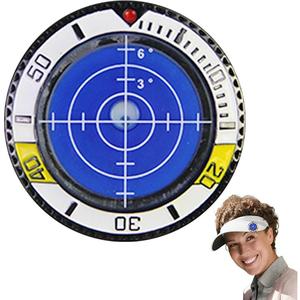 ブルー/ホワイト ゴルフ デュアルサイド マークウォッチフレーム レベリングツール、ポータブルゴルフトレーニング補助具、ピン位置マーカー、使いやすいゴルフ用品