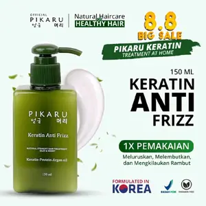 Pikaru Keratin Treatment Anti Frizz - Perawatan Haircare Meluruskan & Melembutkan Rambut Kering Pria Wanita