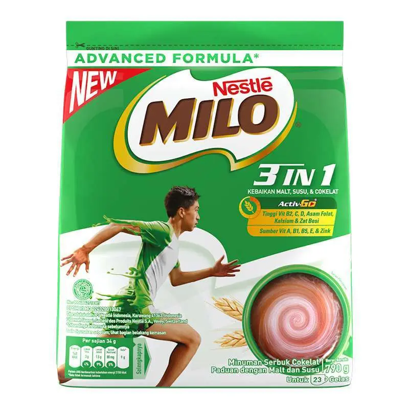 Susu New Nestle Milo 3in1 790 gram Chocolate Manis
