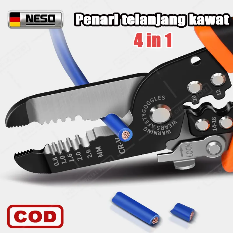NESO Tang Kupas Potong Kabel BISA COD 6 Inch 7 Inch Pemotong Wire Stripper 4in1 Cutter Pliers Gunting Kupas Kabel Listrik Serbaguna