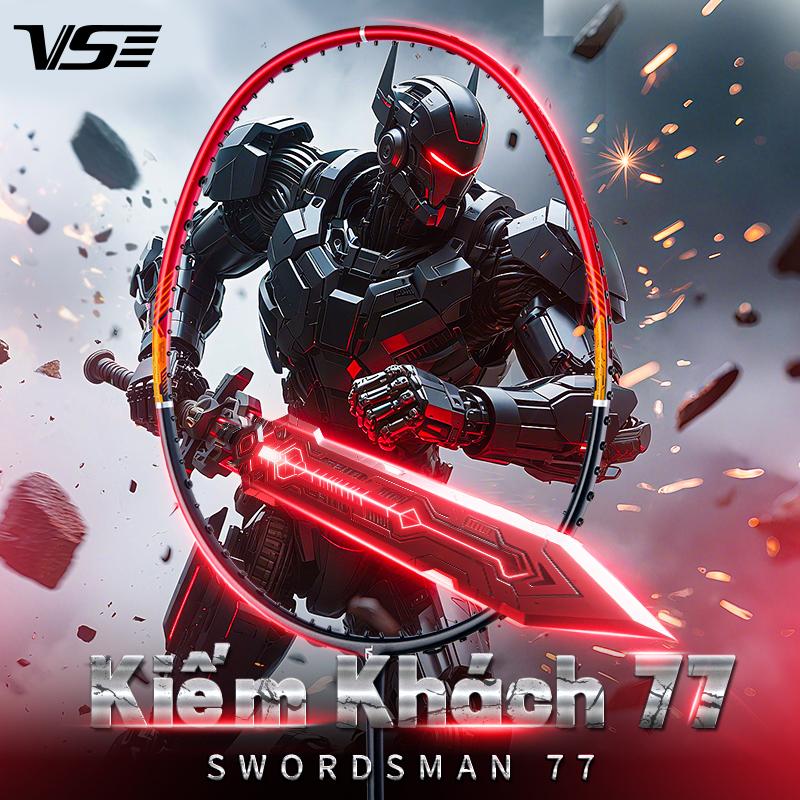 Venson VS Swordsman 77 Vợt Cầu Lông Sợi Carbon Đầy Đủ Siêu Nhẹ 5U Vợt Tập Luyện Chuyên Nghiệp Tấn Công Bao Gồm 1 Vợt Ống Sẵn 1 Túi Đựng 1 Băng Dính Cầm