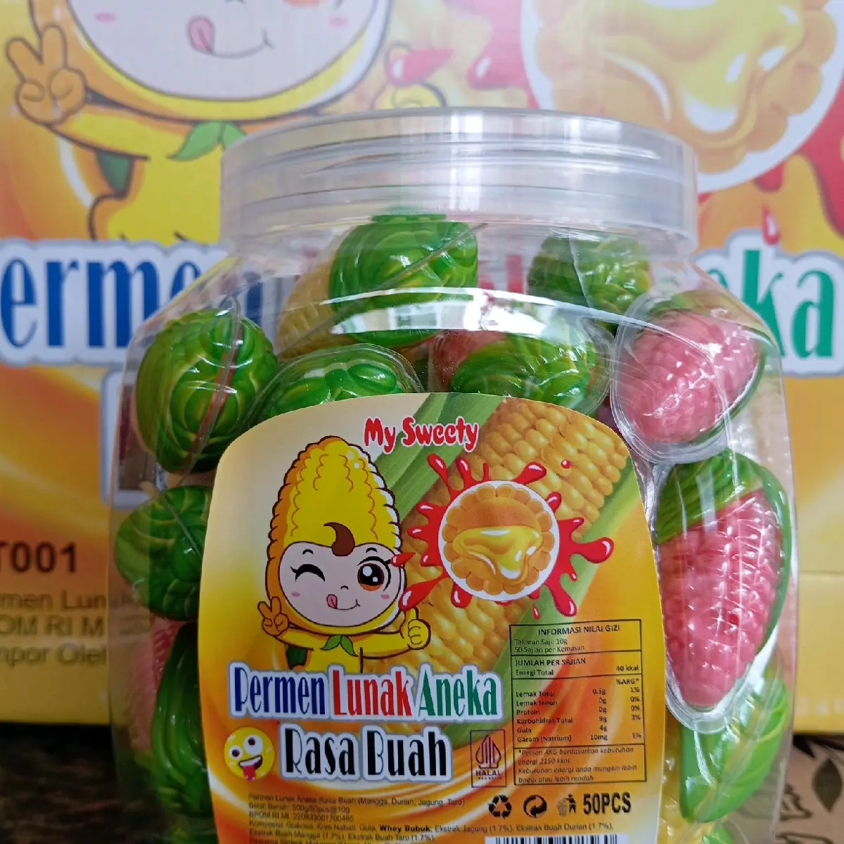 Permen Lunak MYSWEETY Bentuk Jagung 1 Toples isi 50 pcs Candy Snack