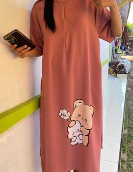 Product Review of Daster Karakter Longdress Sablon Crinkle Airflow Busui Nyaman Panjang Kantong from N**1 3