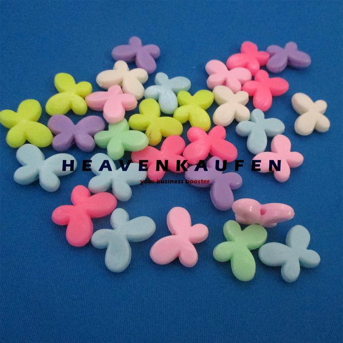 Gambar Manik Manik Beads Kupu Butterfly 12 mm Lubang 1,5 mm Mix Warna Harga Per Pack isi 50 Pcs Craft - mix dari Heaven Kaufen Kota Malang Tokopedia