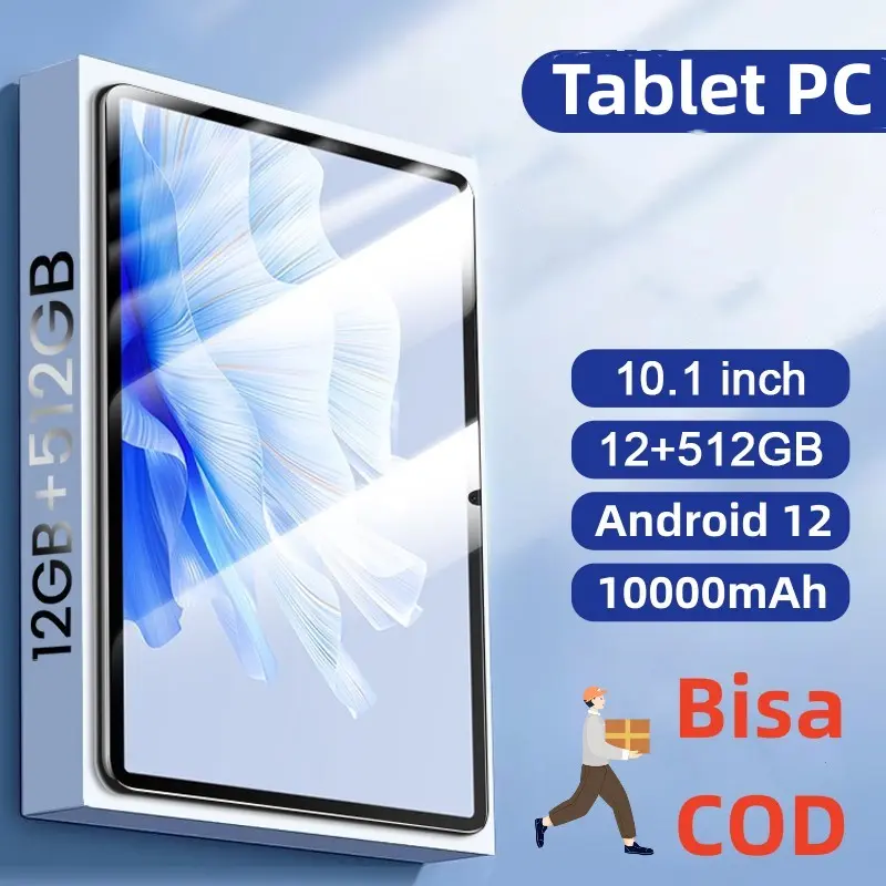 Tablet PC HanZhong 2024 Pro 10.1 Inci RAM 12GB ROM 512GB Layar 1600x3200 Wifi 5G Game Perangkat Lunak Perkantoran