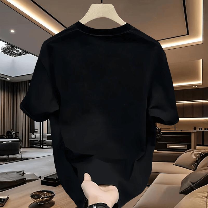 Áo thun cotton 300 gram, cổ tròn, tay lửng, giá phải chăng, in hình cao cấp, dành cho cặp đôi, H-1406, mùa hè 2025, hàng mới về, dành cho nam và nữ, cơ sở 1