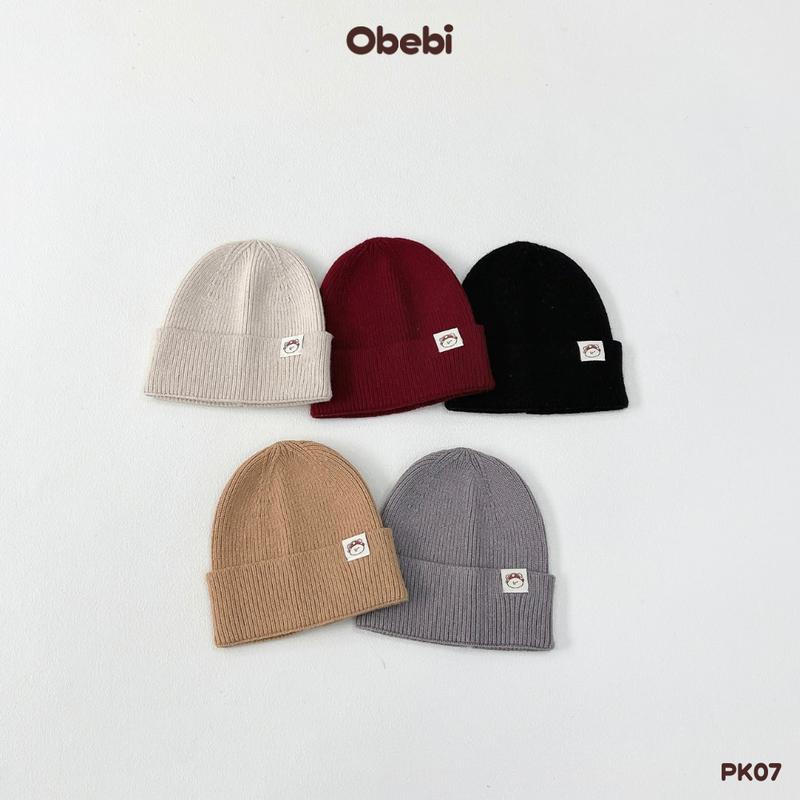  PK07 Mũ Len Lông Thỏ Beanie Mác Gấu Cho Bé Trai Bé Gái Vào Mùa Thu Đông Obebi 