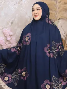 Fanellabordir Mukena Bordir Bunga Teratai Bahan Rayon Premium 2in1 Mewah Cantik