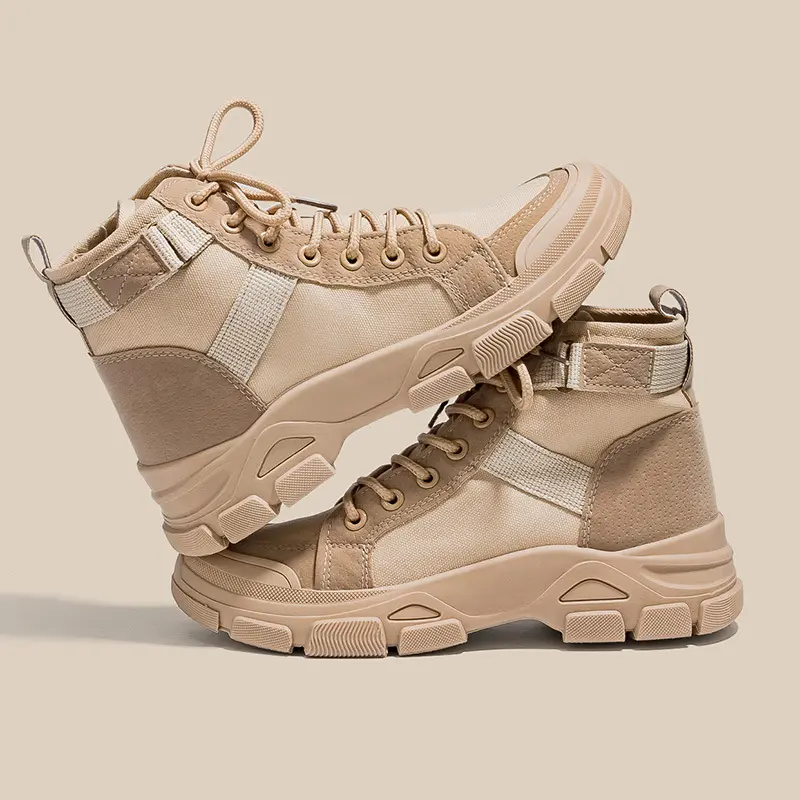 PINKEY P018 Sepatu Wanita Sneakers Boots Shoes Canvas Karet Tinggi Sol 4.5 Cm Insole Sponge Berlubang Comfy Elegant 8
