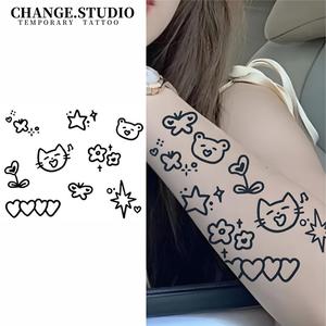 รอยสักชั่วคราว ดีไซน์น่ารัก ขนาดเล็ก ติดทนนาน 15 วัน กันน้ำ ไม่กลัวการเสียดสี สติ๊กเกอร์รอยสัก