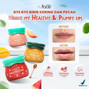Nuface Lip Care Set Lip Mask & Lip Scrub Wowtermelon | Manglow | Peachful - Perawatan Bibir Untuk Mengatasi Bibir Kering Membantu Mencerahkan Melembutkan Dan Membuat Bibir Kenyal Dengan Propolis Vitamin E Dan Ekstrak Semangka Persik Mangga
