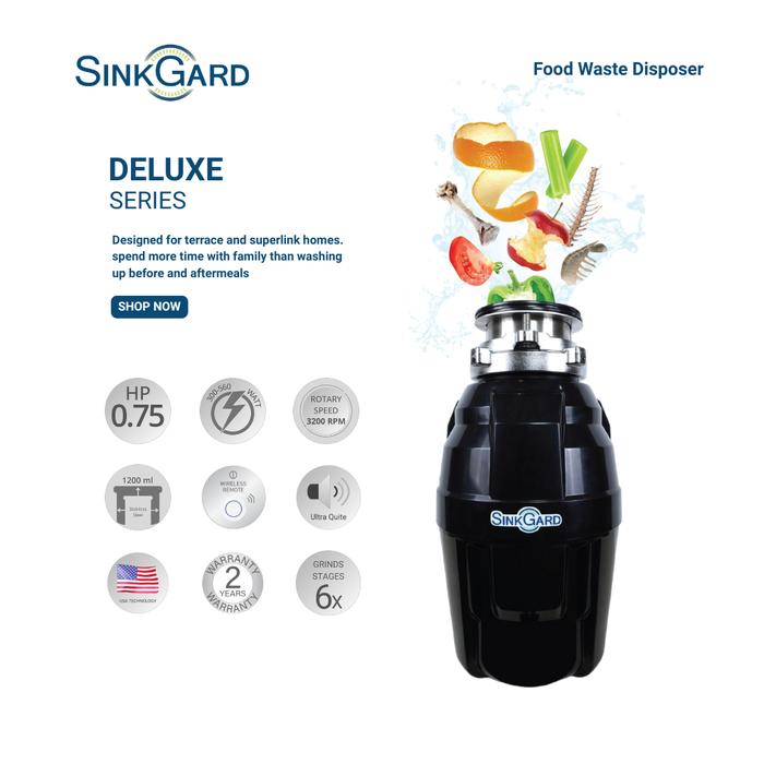 Gambar SinkGard Food Waste Disposer Deluxe AC 0.75HP (SDQ075) - 2 tahun dari SinkGard Kota Administrasi Jakarta Barat Tokopedia