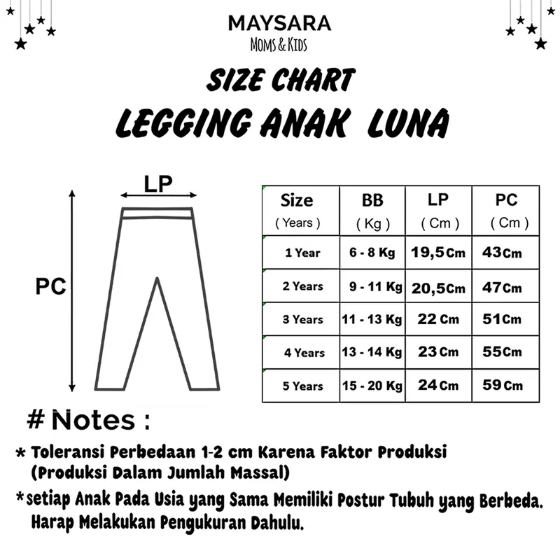 Legging Anak Luna Rib Knit Maysara 8
