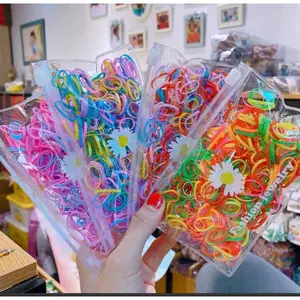 KR Karet Elastis Warna Warni Ikat Karet Rambut Elastis Free Pouch Gaya Isi 100 IR022