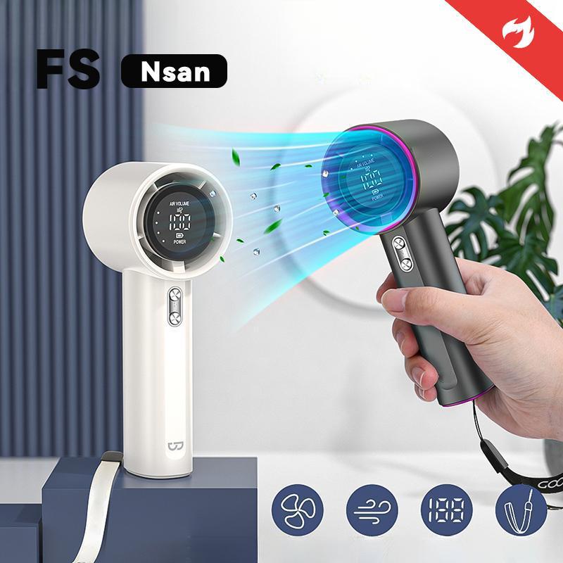 【COD Quạt tốc độ cao cầm tay mini USB, với màn hình kỹ thuật số, thời gian sử dụng 2-7 giờ, tốc độ gió 100, cổng USB, pin 3000mAh, thích hợp cho các môn thể thao ngoài trời