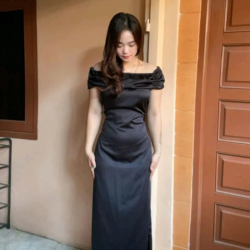 ASA Long Dress Satin Wanita Dress Sabrina Pesta Maxi Gaun 1