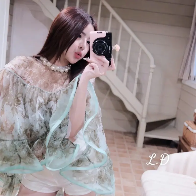 ÁO TƠ CỔ ĐÍNH NGỌC SIÊU CẤP LAYLADANG DESIGN