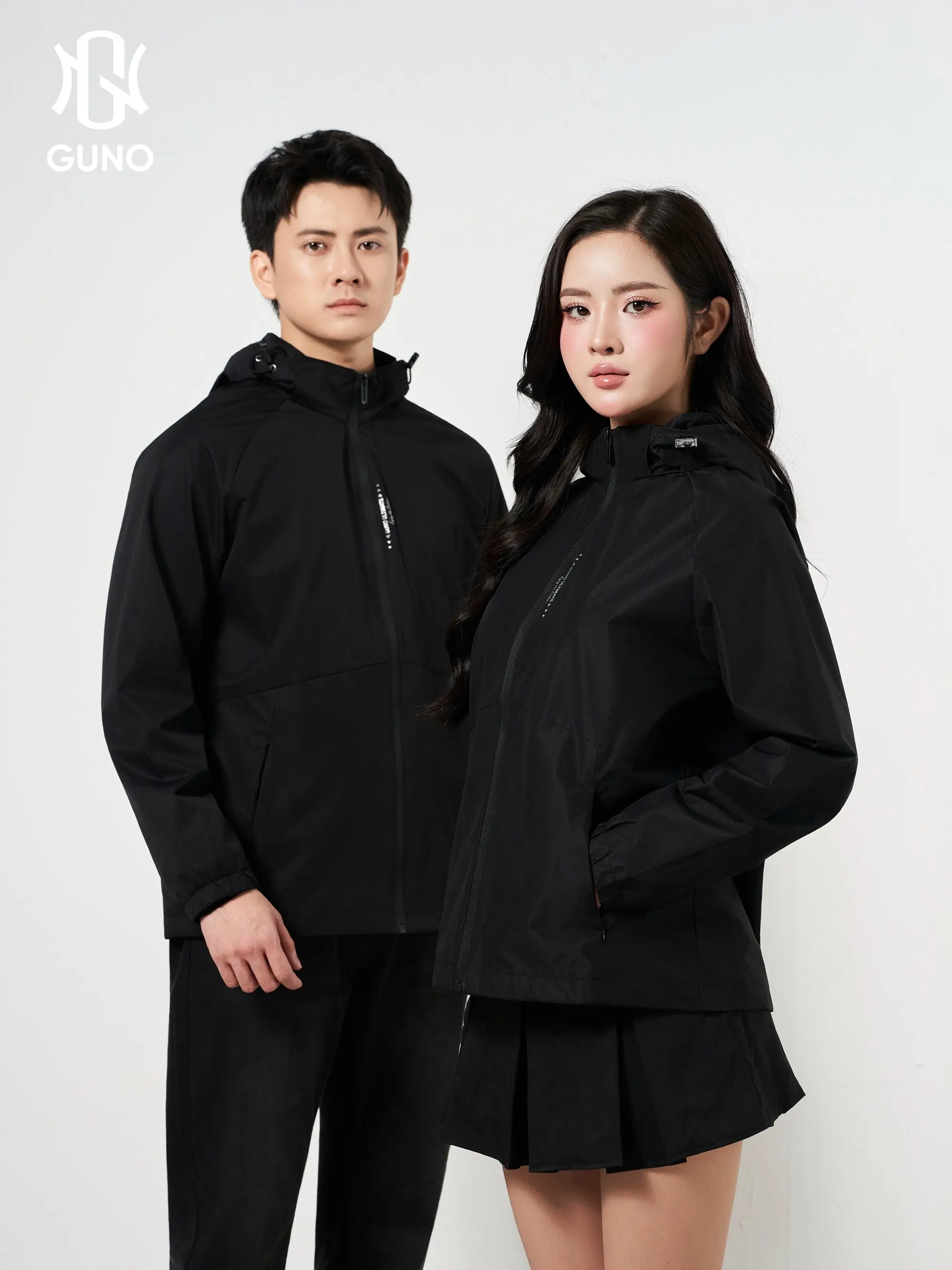 GUNO-Áo gió chống nước NAM NỮ GUNO 2 lớp lót nỉ có mũ SP5 | 25AG140/25AB185 | BigBuy360 - bigbuy360.vn