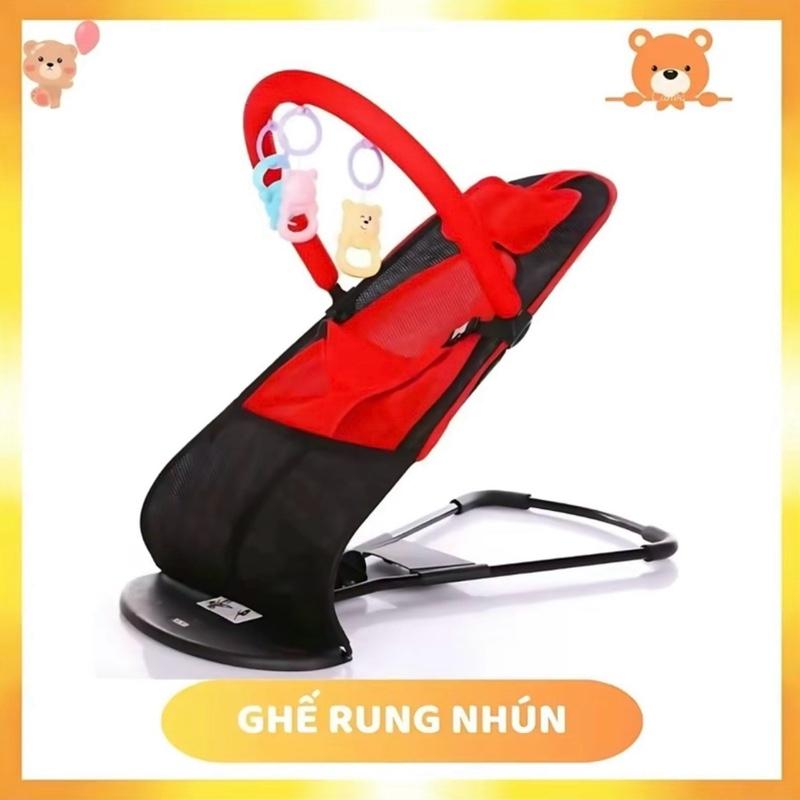 Ghế rung nhún đa năng kèm đồ chơi thú treo cho bé kem voi