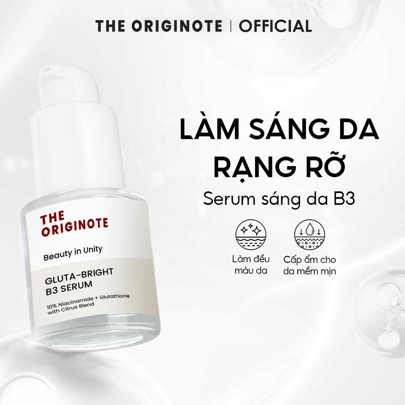  Serum sáng da The Originote dưỡng trắng da mặt dưỡng ẩm da mặt với Niacinamide và glutathione tinh chất 20ml 