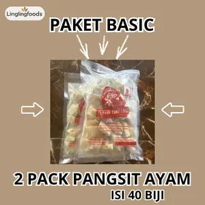 2 Pack Pangsit Ayam Lingling foods "Paket Basic Tanpa Bumbu & Chili Oil"