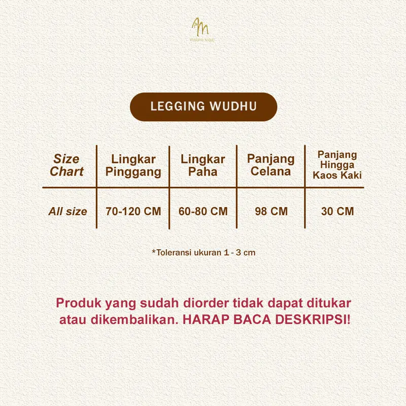 Maslaha Niqab - Basic Innerpants Wudhu Friendly Polos | Celana Legging Wudhu | Celamis untuk Umroh Dalaman 1