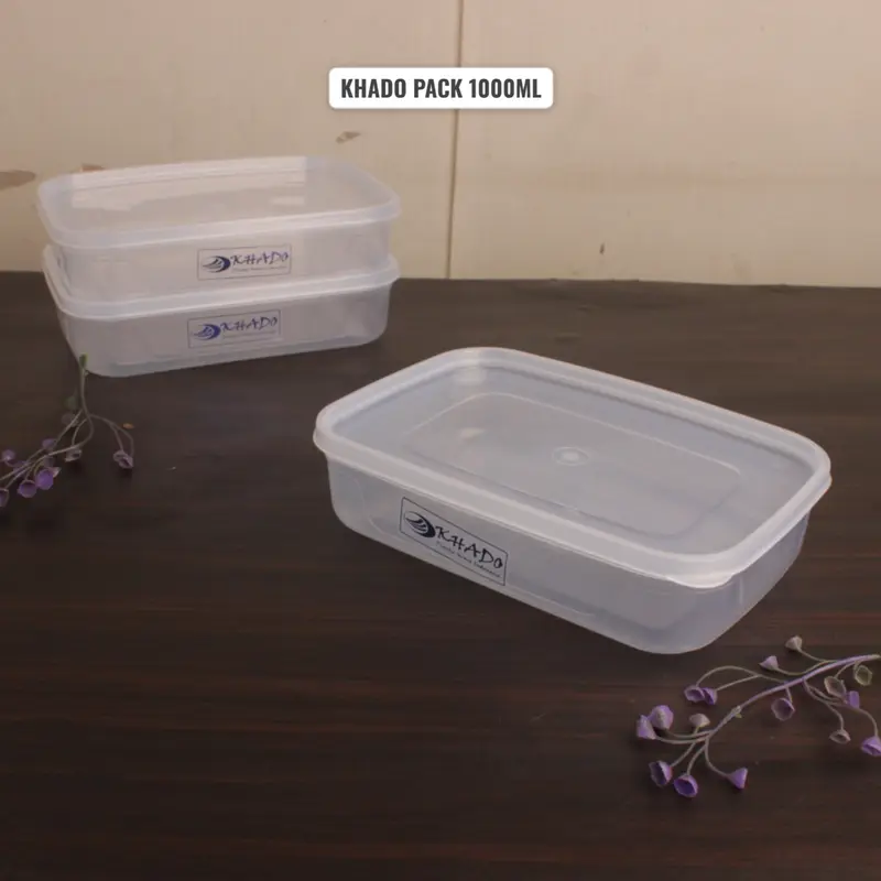 (ISI 6PCS )WADAH PENYIMPANAN MAKANAN KHADO PACK 1000 ML DAN 1800 ML PLASTIK TRANSPARANT 1