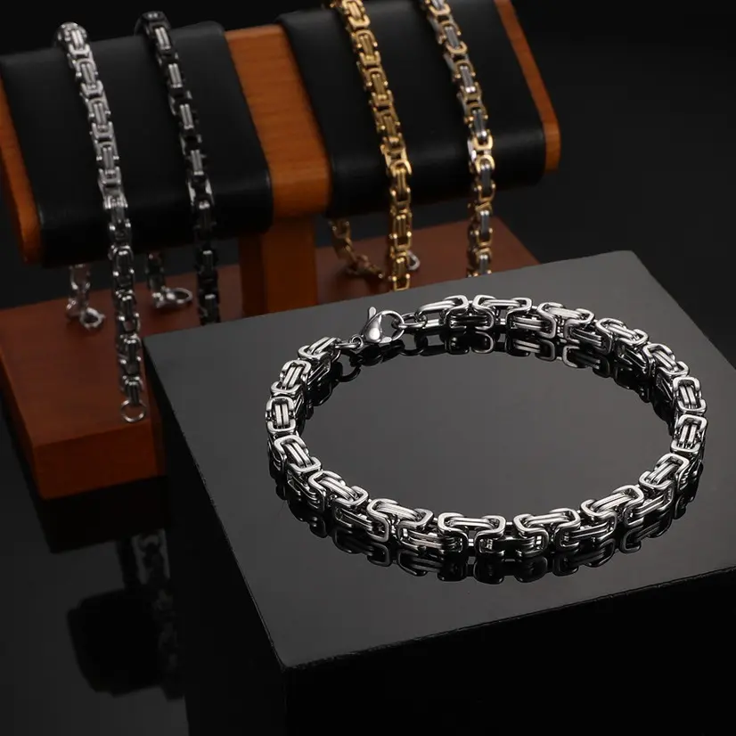 Gelang Rantai Model CUBA Silver Aksesori Mewah Pria Wanita Elegan Antikarat Bracelets untuk Tampilan Gaya