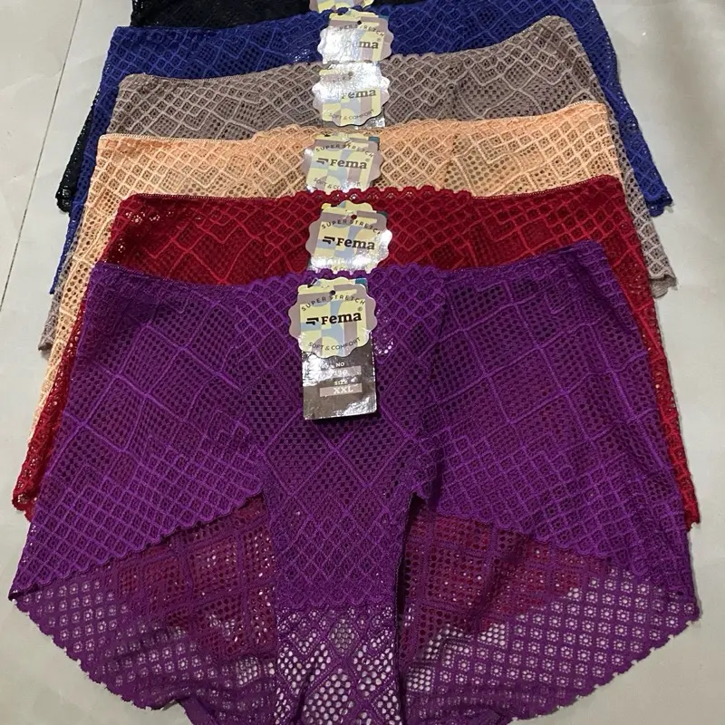 cd renda // celana dalam wanita full brokat  Full Coverage 5