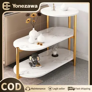YONEZAWA COD Meja Kopi  Side Table Living Room Meja Samping Tiga Tingkat Sudut Meja Penyimpanan Coffee Table Sofa Side Table  Meja Nakas