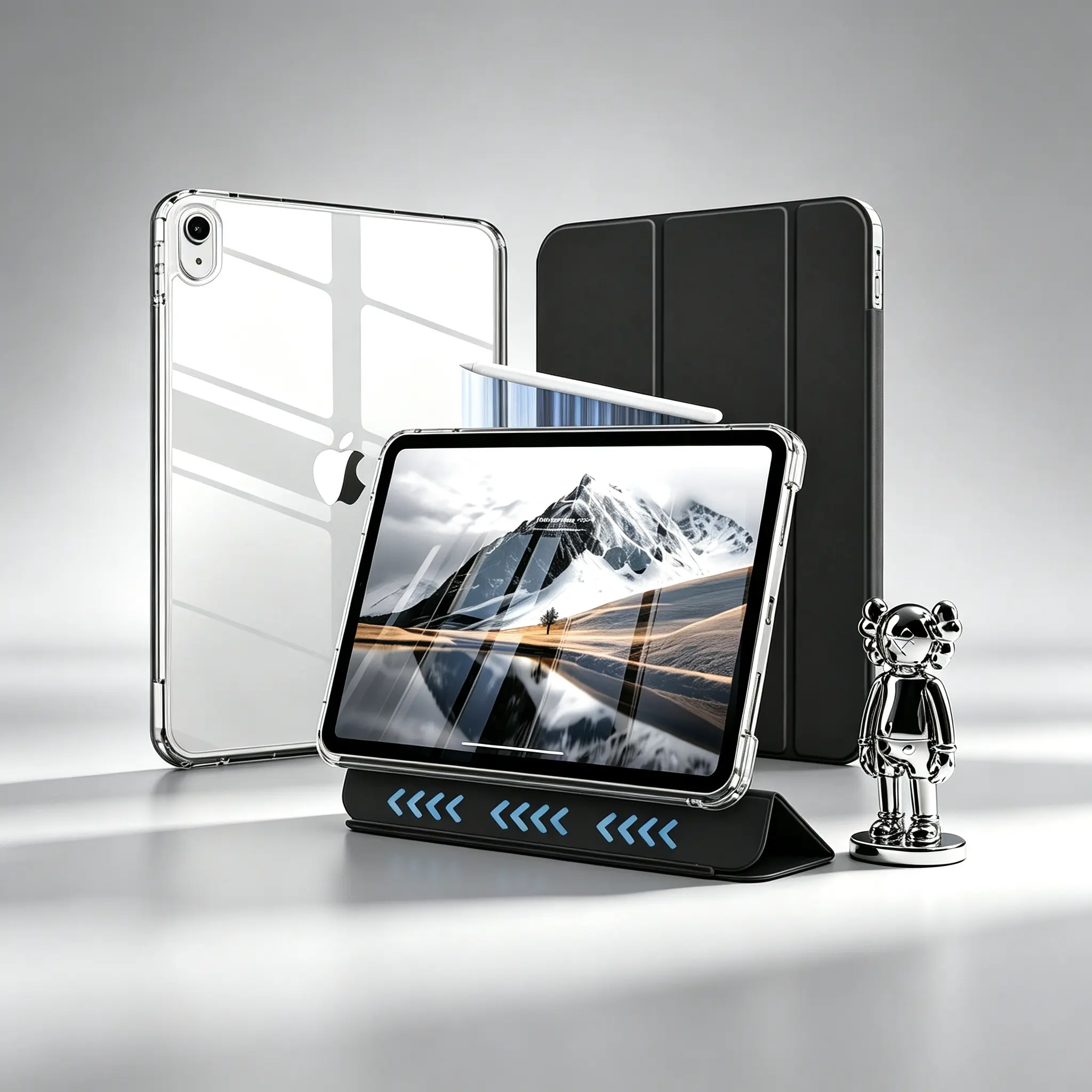Kasing GKABXY untuk iPad (A16) Gen 11 Tahun 2025/Gen 10 Tahun 2022, iPad Pro 4th/3rd/2nd Generation 11 inci, iPad Air 4th/5th (10.9 inci)/6th/7th (11 inci) & iPad Generasi 7/8/9 (10.2 inci), kasing dengan kickstand lepas yang mendukung posisi vertikal