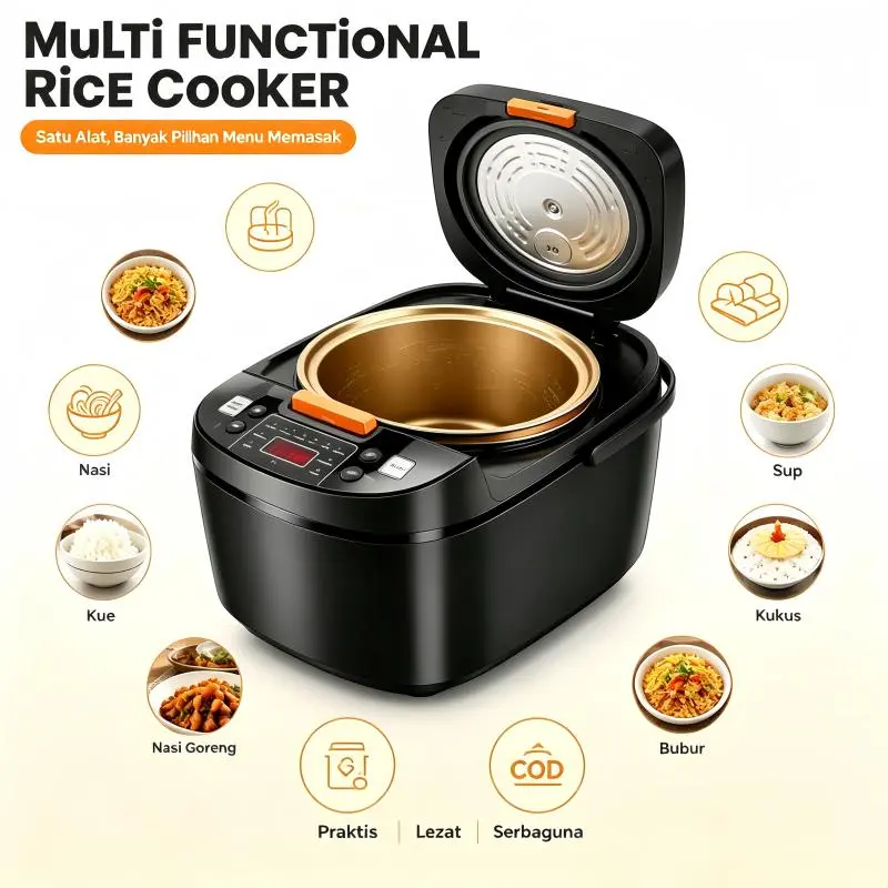 COD Smart Magic Com 2L Asli Multifungsi Penanak Nasi Low Carbo Sehat Free Steamer Anti Lengket Hemat Listrik Peralatan Dapur Rumah Tangga