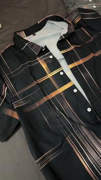 Product Review of Áo Sơ Mi ngắn Tay In Sọc, Dành Cho Nam Giới, In Sọc Họa Tiết Tương Phản, Áo Sơ Mi Nam ngắn Tay Thường Ngày Thích Hợp Cho Mùa Hè, Áo Sơ Mi Nam, [Thanh Toán Khi Nhận Hàng] from n**n đ**p b** 0