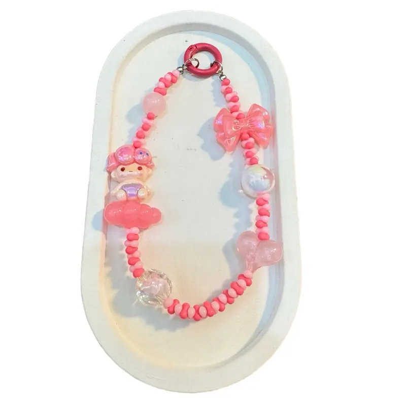 Strap Phone Manik Kacang - Gantungan Hp Manik Kacang Strap Manik kacang Karakter Powerpuff Girl Crybaby Popmart Sanrio Loopy Terlucu Ganci Murah Premium Aksesoris Ponsel Lanyard Hp Handphone 1