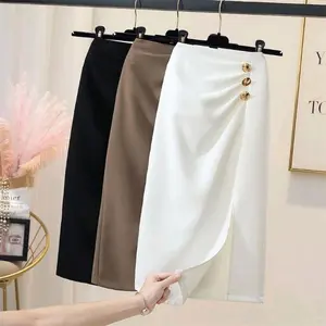 Span Alesia Terbaru Casual Wanita Scuba Nyaman dengan Kancing - Panjang, Melar