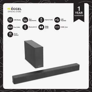 Eggel Stage Max Soundbar / Sound Bar with Wireless Subwoofer + Dolby Audio